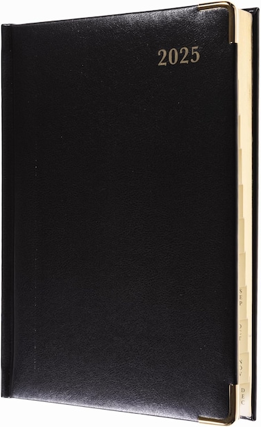 Collins Classic 2025 Diary for Professionals - Compact Day a Page Business Planner (with Appointments) - Black - (1250V.99-25) - Premium Appointments Planner with Luxury PU Leather Cover