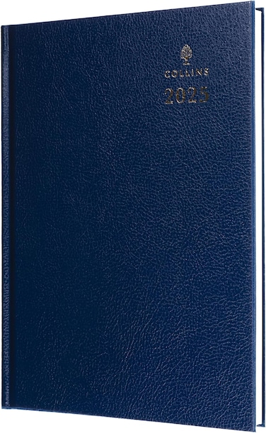 Collins Standard Desk 2025 Diary for Professionals - A4 Day to a Page Business Diary - Blue - (44.60-25) - Premium Business Planner with Hardback Leathergrain Covers