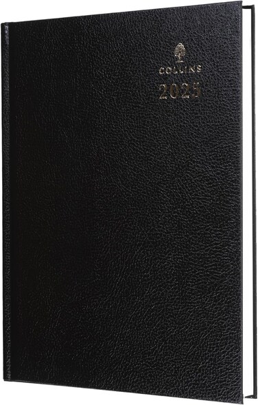 Collins Standard Desk 2025 Diary for Professionals - A5 Day to a Page Business Diary - Black - (52.99-25) - Premium Business Planner with Hardback Leathergrain Covers