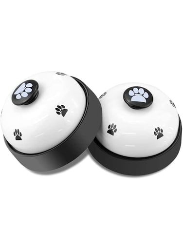 FDTY Set of 2 Dog Puppy Pet Potty Training Bells, Dog Cat Door Bell Tell Bell with Non-Skid Rubber Base