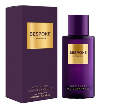 Bespoke London Gold Collection Soft Suede &amp; Cedarwood Eau de Parfum  for Men, 100ml   Premium Long-Lasting Men&rsquo;s Perfume   Woody, Oriental &amp; Gourmand Fragrance   Luxury Gift for Men