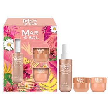 Mar.e.SOL Caramel Macadamia &amp; Vanilla Gift Set &ndash; Body Mist 90ml, Body Scrub 100g, Body Butter 75ml   Sweet, Long-Lasting Fragrance   Nourishing Body Care Gift Set for Women
