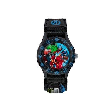 Disney Marvel Avengers Black Printed Fabric Strap Watch - AVG5008