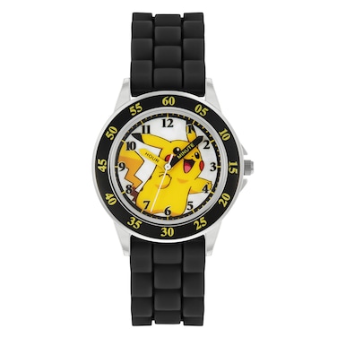 Pok&eacute;mon Black Silicone Strap Time Teacher Watch - POK9048ARG