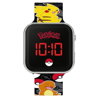 Pok&eacute;mon Black LED Watch with Printed Character Strap - POK4322ARG