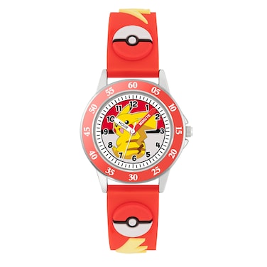 Pokemon 3D Time Teacher Red Silicone Strap Watch - POK9074