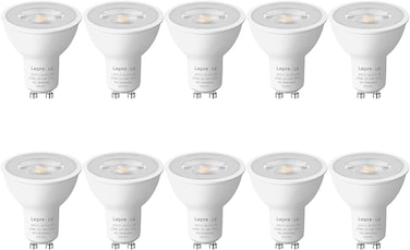 【GU10 Bulb】Lepro GU10 LED Bulbs, Warm White 2700K, 38&deg; Narrow Beam Spot Light, 4W 345lm Energy Saving Light Bulbs, 50W GU10 Halogen Spotlight Bulbs Equivalent, No Flickering, Non-dimmable, Pack of 10