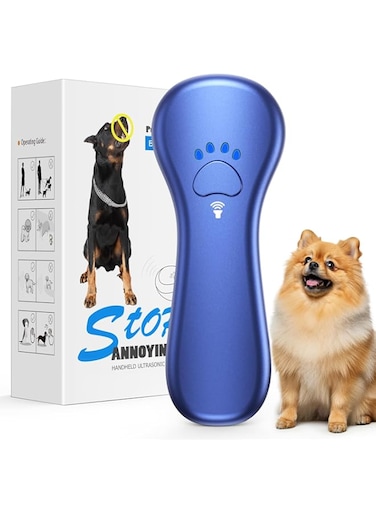 Ahwhg Anti Barking Device, Dog Barking Control Devices,Rechargeable Ultrasonic Dog Bark Deterrent up to 16.4 Ft Effective Control Range Safe for Human &amp; Dogs Portable Indoor &amp; Outdoor(Blue)