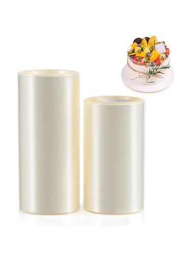SYOSI Clear Cake Collar Baking Mousse Surrounding Edge Packaging Wrapping Tape Clear Acetate Strips Transparent Acetate Roll Mousse Cake Collar for Chocolate Mousse Baking Cake Decorating 2 Roll