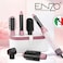 Enzo EN-4133 6-In-1 Hair Dryer Brush &amp; Multi Styler - Ionic Hot Air Blow Dryer, Hair Straightener, Curler &amp; Volumizing Brush - One Step Salon Styling Tool For All Hair Types - PinkWhite- Intl Version