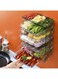 Multi-Tier Food Preparation Container Organizer, Clear Wall-Mounted Pull-Out Food Trays for Fruits, Vegetables, Meat