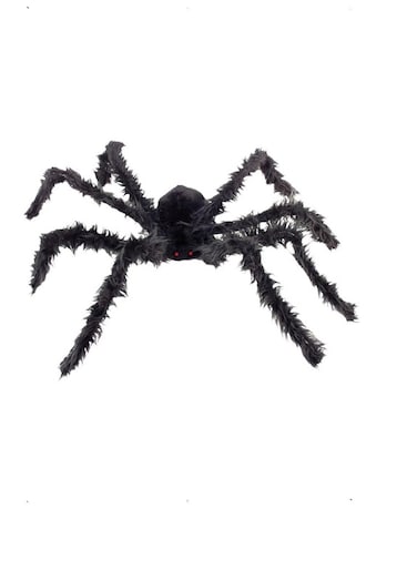 Giant Haiy Black pider With Light Up Eye
