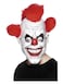 Clown 3/4 Latex Mask Red &amp; White w/ Hair