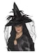 Witch Hat Feather &amp; Netting Black F
