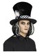 Dark Tea Party Top Hat Black w/ Hair