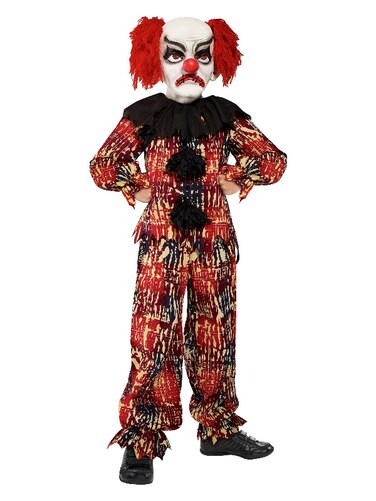cary Clown Red Child Boy Cotume With Top, Trouer &amp; Mak