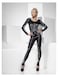 Black keleton Print Bodyuit Female Costume
