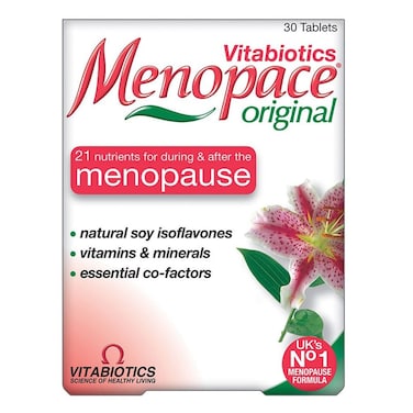 Vitabiotics Menopace Original During &amp; After Menopause Support Tablets, Pack of 30&#39;s