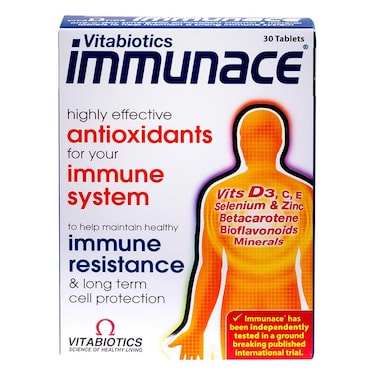 Vitabiotics Immunace Tablets With Antioxidants, Vitamins &amp; Minerals For Healthy Immune System, Pack of 30's