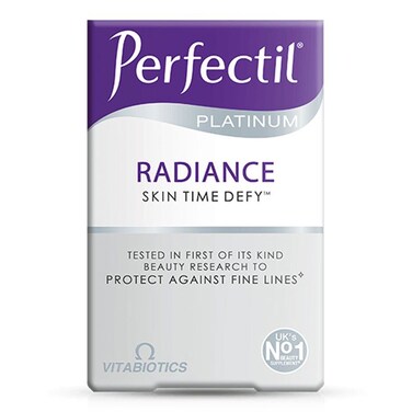 Vitabiotics Perfectil Platinum Radiance Beauty Supplement Tablets With Bio-Marine Collagen For Fine Lines Prevention, Pack of 60's