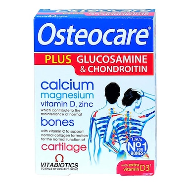 Vitabiotics Osteocare Plus Calcium Supplement Tablets With Glucosamine And Chondroitin, Pack of 60's