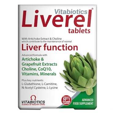 Vitabiotics Liverel Tablets With Vitamins, Minerals &amp; Choline For Healthy Liver Function, Pack of 60's