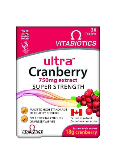 Ultra Cranberry 30 Tablets &ndash; 750mg Cranberry Extract Equivalent to 18g Cranberries, Super Strength Urinary Tract &amp; Bladder Support Supplement, High Potency Cranberry Formula