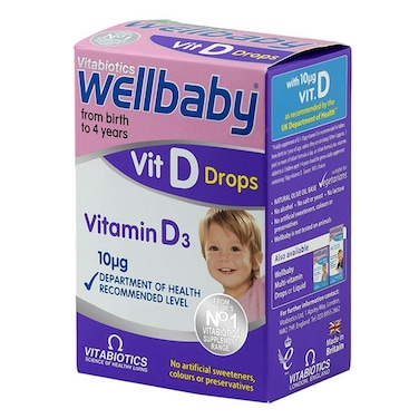 Vitabiotics Wellbaby Vitamin D3 10&micro;g Drops For Infants From Birth To 4 Years 30ml