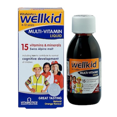 Vitabiotics Wellkid Multivitamin Orange Flavoured Liquid For Children 150ml