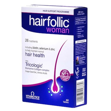 Vitabiotics Hairfollic Woman Tablets With Biotin For Healthy Hair, Pack of 60's