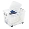 Strata Smart Box Clip-On Folding Lid Carry Handles 75 Litre Clear with Black Wheels -XW676-CLR/CLR-EX