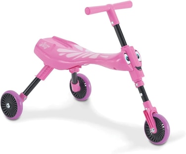 Scuttlebug Butterfly 3-Wheel Foldable Ride-On Tricycle For 1+ Year Old Boys and Girls, Fun Indoor and Outdoor Trike, No Surface Scratches, Ride On Toddler Bike For Toddler&rsquo;S Balance and Motor Skills