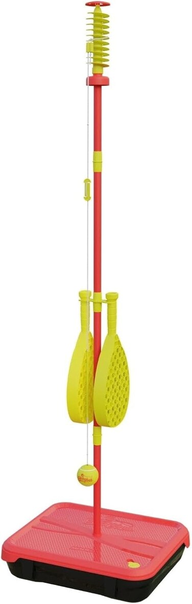 مجموعة سوينغبول كلاسيك لجميع الأسطح، كرة تنس حقيقية، مضارب بطولات، قاعدة مع حقيبة حمل مدمجة للنقل، ألعاب خارجية، أحمر وأصفر، للأعمار من 6 سنوات فما فوق وحتى البالغين، 7299