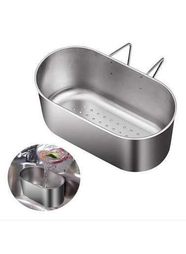 Multifunctional Hanging Sink Strainer Colander Drain Basket Stainless Steel Sink Drain Strainer Basket for Filter Kitchen Waste and Wash Vegetables Fruits