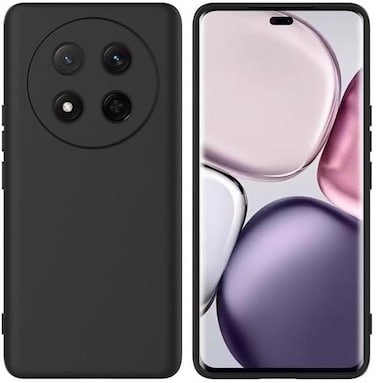 Honor X9c Case Cover Rubberised Matte Soft Silicone TPU with Camera Protection Flexible Back Case Cover for Honor X9c 2024 Black