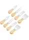 Mash 8-Piece Stainless Steel Cheese Knives With Wooden Bamboo Handle For Charcuterie Boards Cutlery, Kitchen And Restaurant Use Multicolor
