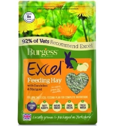 Burgess Excel Dandelion &amp; Marigold Feeding Hay for Small Pets

