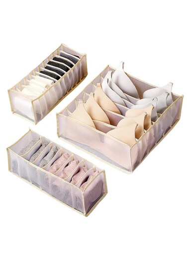 Pcs Wardrobe Clothes Organizer Mesh Clothes Storage Organizer for Jeans Pants Bra Underwear Socks Foldable Drawer Organizers for Clothing