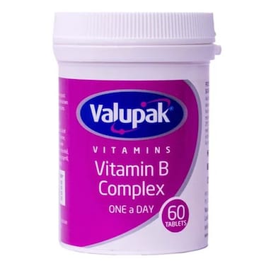 Valupak One A Day Vitamin B Complex Supplement Tablets, Pack of 60&#39;s