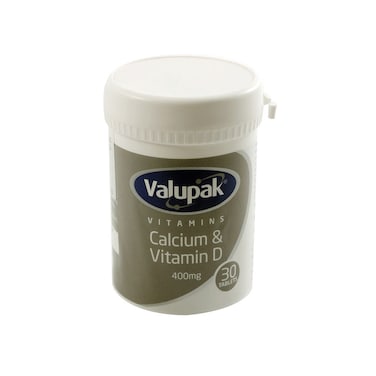 Valupak Calcium and Vitamin D 400 mg Tablets 30's