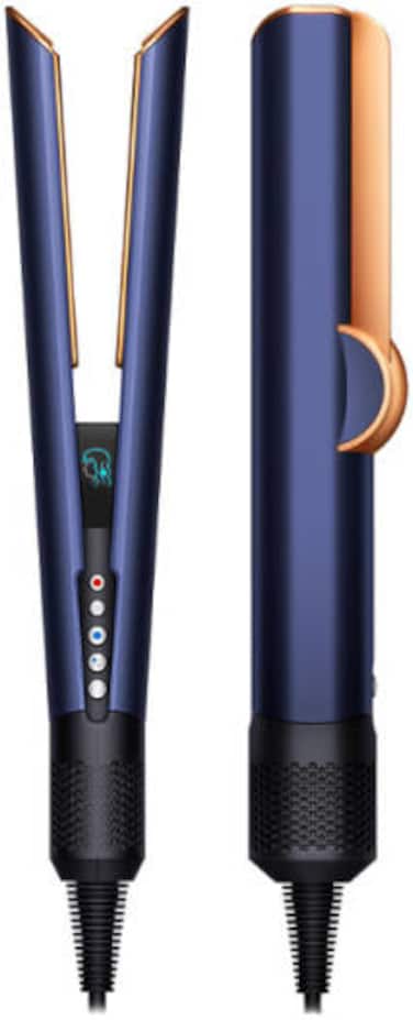 Dyson HT01 Airstrait Straightener, 1600W, LCD Screen, Wet to Dry Hair, 2 Modes with 3 Heat, 3 Speed Power, 220V-240V Voltage, Intuitive Airflow, Lock Feature, Auto-Pause, Blue/Copper   HT01