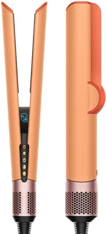 Dyson HT01 Airstrait Straightener, 1600W, LCD Screen, Wet to Dry Hair, 2 Modes - 3 Heat, 3 Speed Power, 240V, Intuitive Airflow, Lock Feature, Auto-Pause, Ceramic Apricot Topaz - International Version