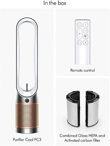 منقّي الهواء والمبرّد Dyson Find+Follow™ Purifier Cool PC3 TP14 – أبيض/ذهبي