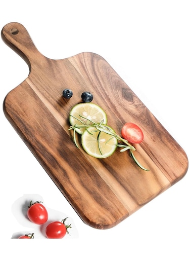 Cutting Board - Wooden Kitchen Cutting Board for Meat, Cheese, Bread, Vegetables &amp;Fruits-Charcuterie Board Cheese Serving Board with Handle,14&acirc;&euro;x7&acirc;&euro;