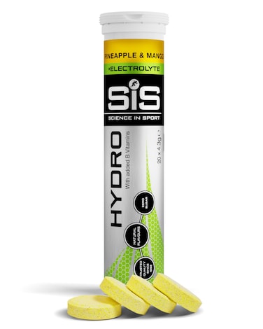 Science In Sport Hydro Electrolyte Tablets, Sugar Free Hydration Tablets, Essential Electrolytes to Reduce Fatigue &amp; Aid Rehydration, Gluten Free, Pineapple &amp; Mango Flavour, 20 Servings, 1 Pack