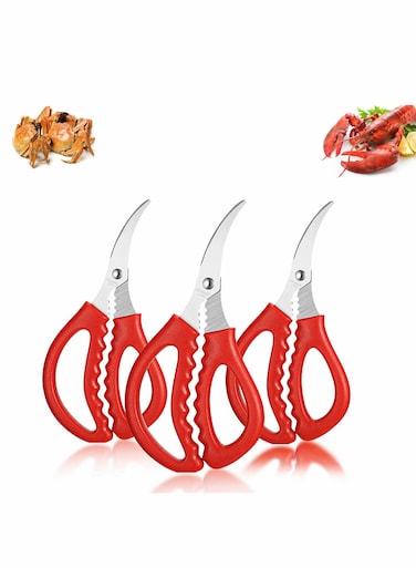 Stainless Steel Seafood Scissors Set for Shrimp Crab and Lobster 3PCS Kitchen Tools