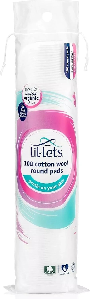 Lil-Lets 100 Cotton Wool Round Pads