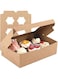 ELECDON Cupcake Box 6 Cavities, 10pcs Kraft Paper Standard Cupcakes, Brown Cupcake Containers with Inserts, Food Grade Kraft, for Pastry, Donuts, Cupcake, Brownies, Pies Gift Giving, Cake Carriers