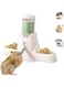 SUSOO 3-in-1 Hamster Water Bottle and Food Dispenser Set, Automatic Leak-Proof Water Feeder for Small Animal Cage Accessories, Stand Water Bottle Holder for Hamsters, Rats, Guinea Pigs, Rabbits (80ml)