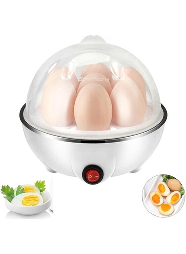 Egg Cooker, 350W Electric Egg Beater,7 Egg Capacity Electric Egg Cooker for Boiled Eggs, Volume Steamed Egg Automatically Closed, Double Steamed Eggs.